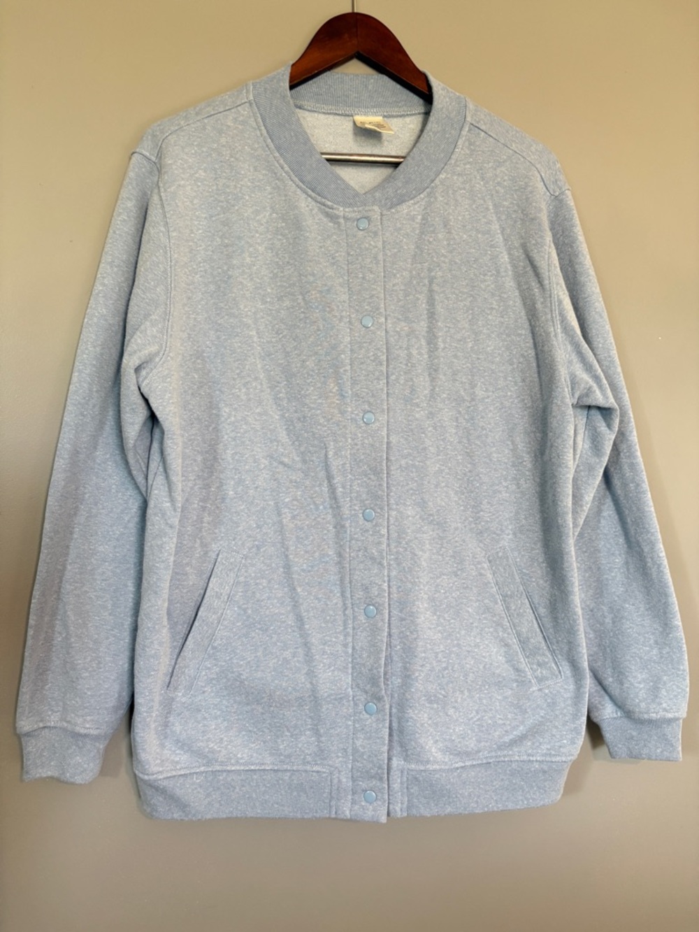 Blair Light Blue Snap-Front Sweatshirt Jacket